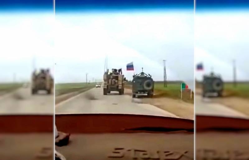 Американский броневик попытался столкнуть российский «Тигр» с дороги в Сирии
