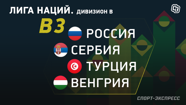 В Лиге наций Россия сыграет с Сербией, Венгрией и Турцией
