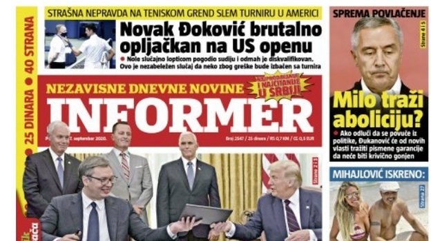 «Американцы не остановятся ради унижения Новака». Как на родине Джоковича встретили новость о его снятии с US Open